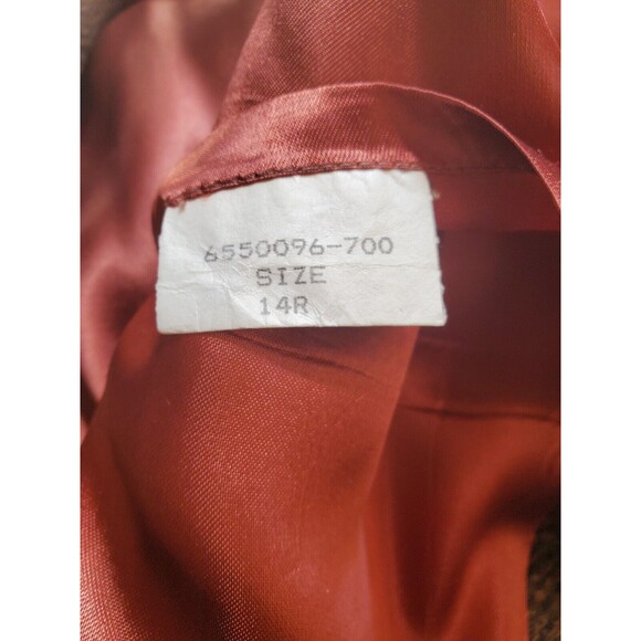 Vintage Burberrys Long Coat Womens Rust & Black Wool Cashmere Size 14R - Picture 16 of 16